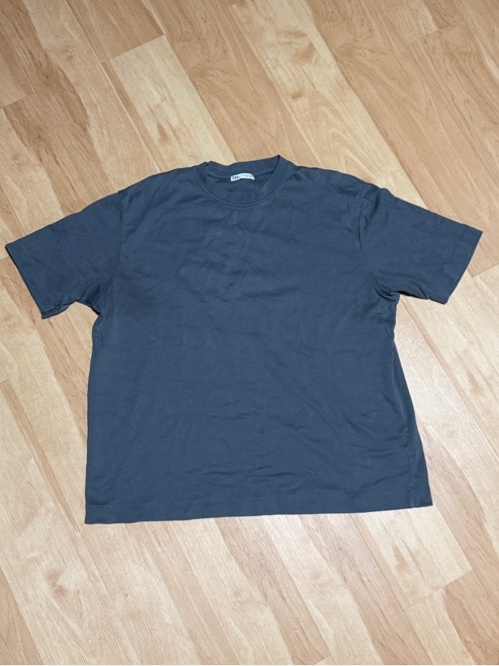 Zara Men's Short-Sleeve Crewneck T-Shirt - Dark Gray